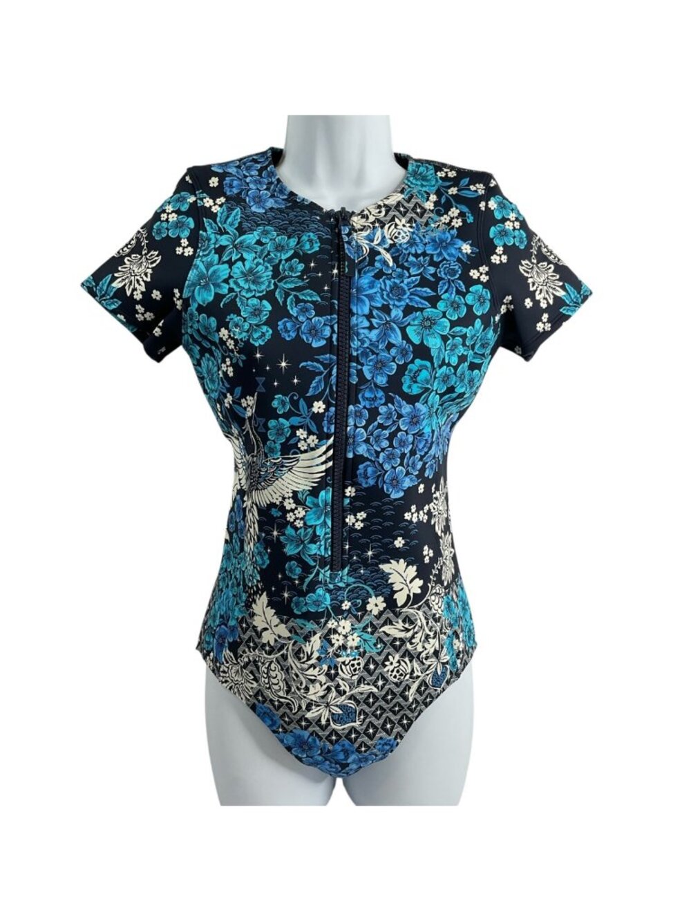 Johnny Was Swimsuit Womens Sz S Phoenix Neoprene One-Piece Surf Nwt $298